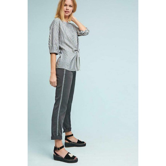 Anthropologie Pants - Anthropologie Chino Relaxed Trousers Gray Sz 26 P